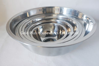 China 24cm Kitchen utensil soup deep basin mirror polishing 201 stainless steel round shape salad bowl supplier